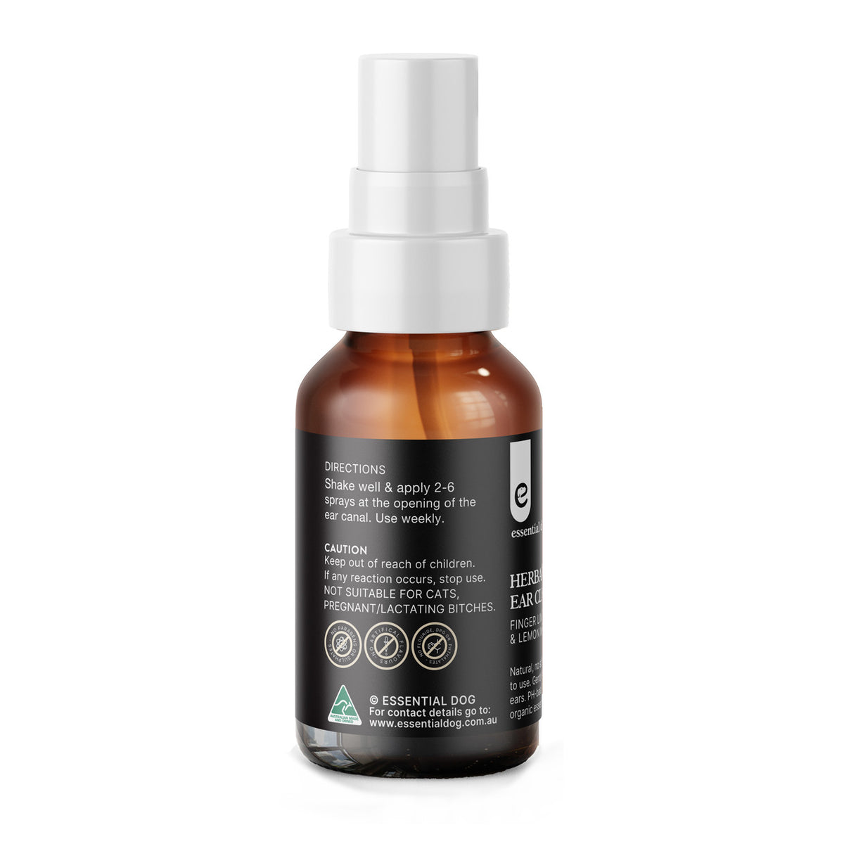 Dog Ear Cleaner | Herbal Plus | Witch Hazel, Aloe & Lemon Myrtle | Gentle Formula