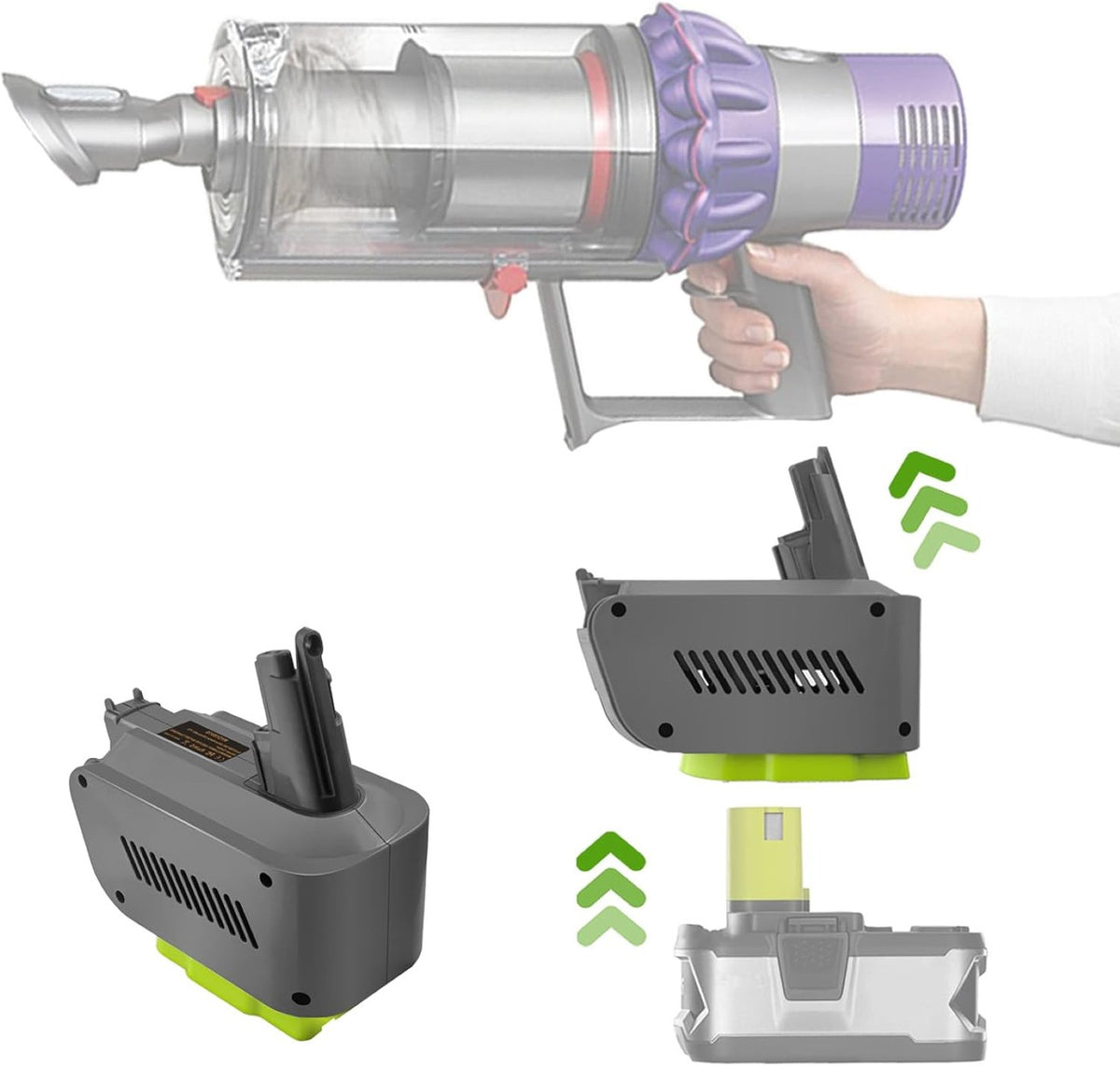 Hygieia Ryobi Converter | Ryobi ONE+ 18V to Dyson V10 Battery Converter Adapter