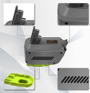 Hygieia Ryobi Converter | Ryobi ONE+ 18V to Dyson V10 Battery Converter Adapter