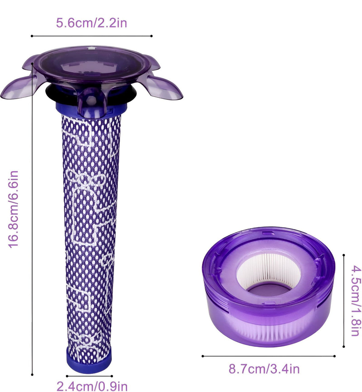 Hygieia Filter Kit | For Dyson V7 Advanced SV37 & V8 | With Star Pre-Filter SV25 | Replacement Set