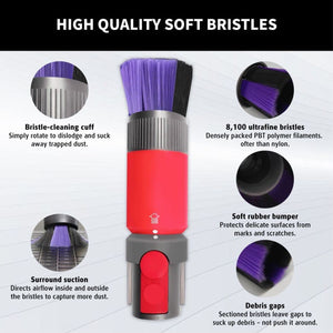 Scratch-Free Self-Cleaning Dusting Brush | Compatible with Dyson V7, V8, V10, V11, V12 & V15