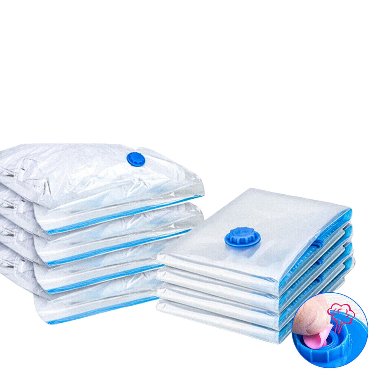 9-Pack Space Saver Vacuum Sealer Storage Bags | Includes Dyson Adaptor
