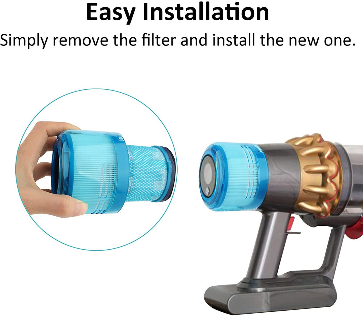 2x HEPA Filters | Compatible with Dyson V15 Detect Stick Vacuum Cleaners