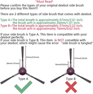 Side Brush Value Pack | Compatible with Ecovacs Deebot 700, 750, 920, 950, T5, N8, T8, T9, NEO, X1, T20