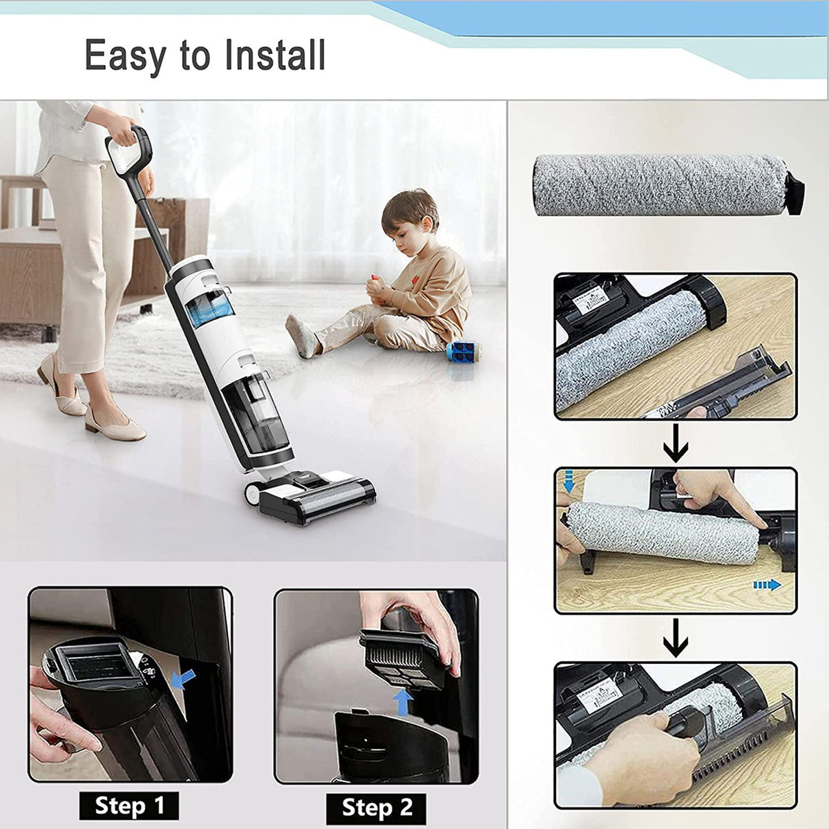 Filters & Roller Brush Pack | Compatible with Tineco Floor One S3 Vacuum Cleaner