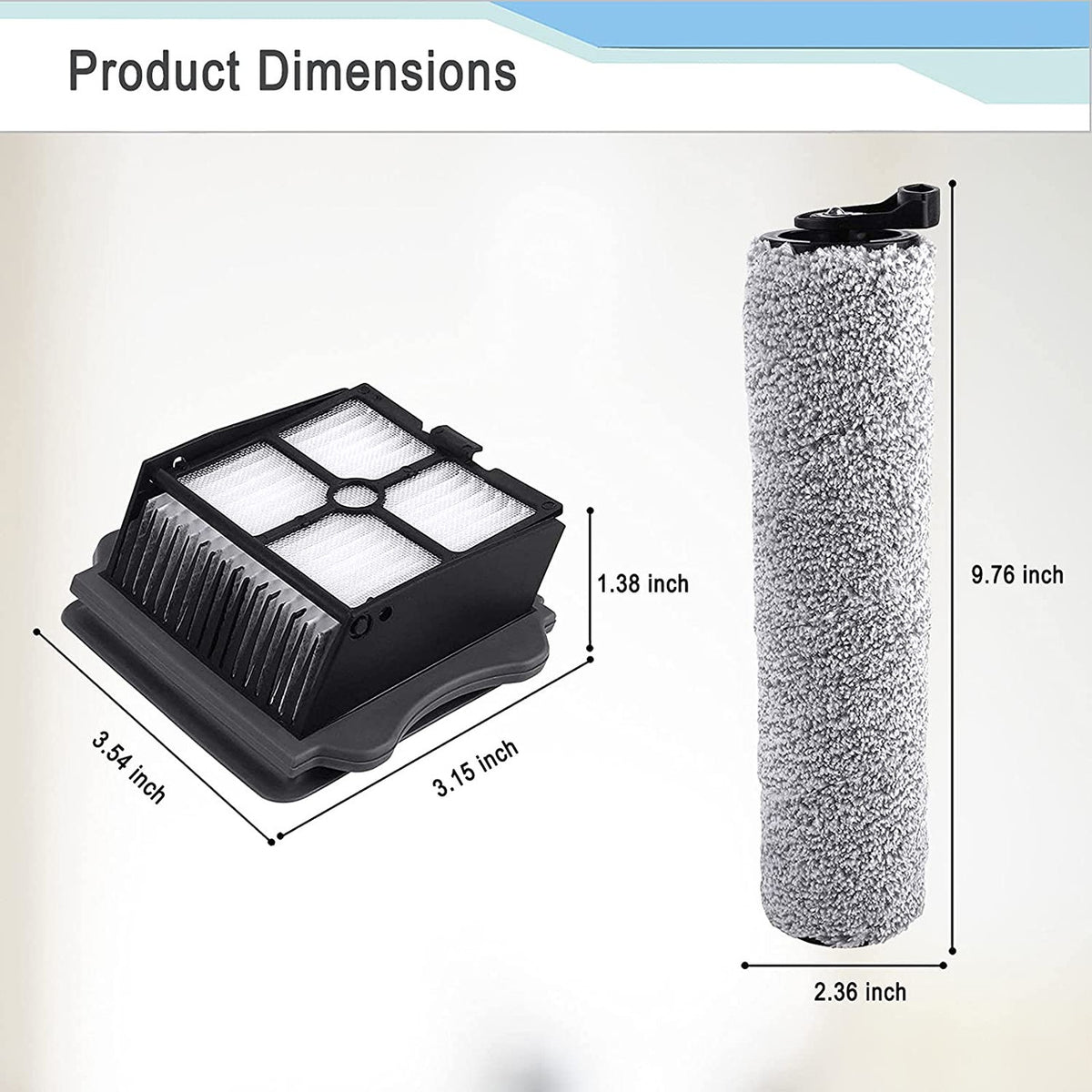 Filters & Roller Brush Pack | Compatible with Tineco Floor One S3 Vacuum Cleaner