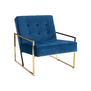 Carman Arm Chair | Blue Velvet | Comfortable Upholstered Seat | Modern Design