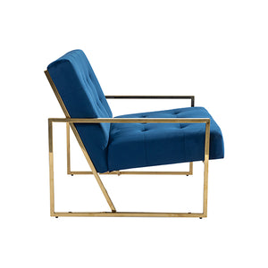 Carman Arm Chair | Blue Velvet | Comfortable Upholstered Seat | Modern Design