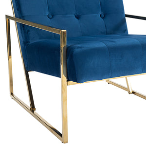 Carman Arm Chair | Blue Velvet | Comfortable Upholstered Seat | Modern Design