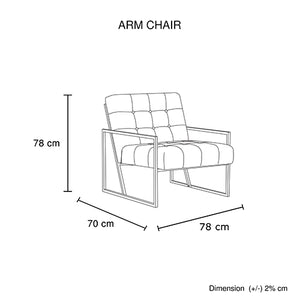 Carman Arm Chair | Blue Velvet | Comfortable Upholstered Seat | Modern Design