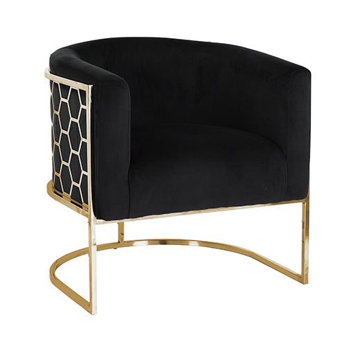 Vintage Arm Chair | Black Velvet | Classic Style | Comfortable Seating