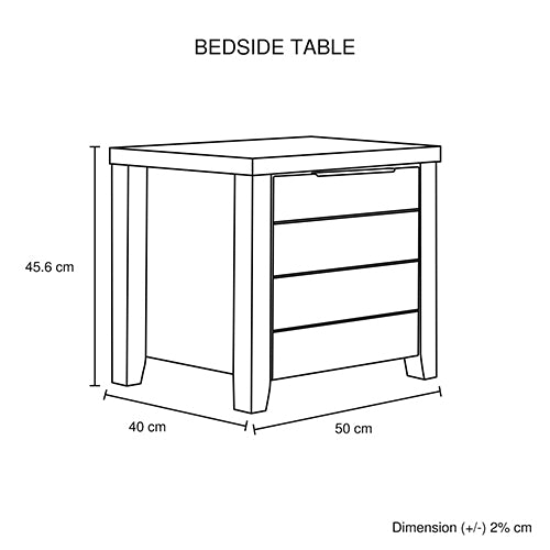 5-Piece Bedroom Suite | Natural Wood-like MDF | Double Size Oak Colour Bed | Bedside Table | Tallboy & Dresser