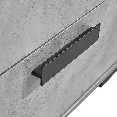 Queen 4-Piece Bedroom Suite with Tallboy | Fabric Upholstery | MDF | Black & Cement Colour Combination