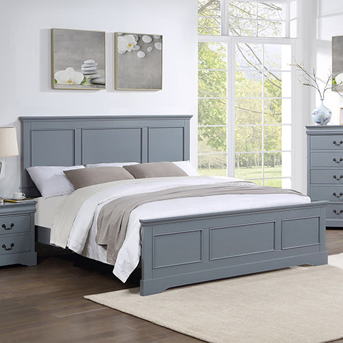 5-Piece Bedroom Suite | Solid Wood & MDF | King Size | Grey Colour | Bed, Bedside Table, Dresser & Tallboy