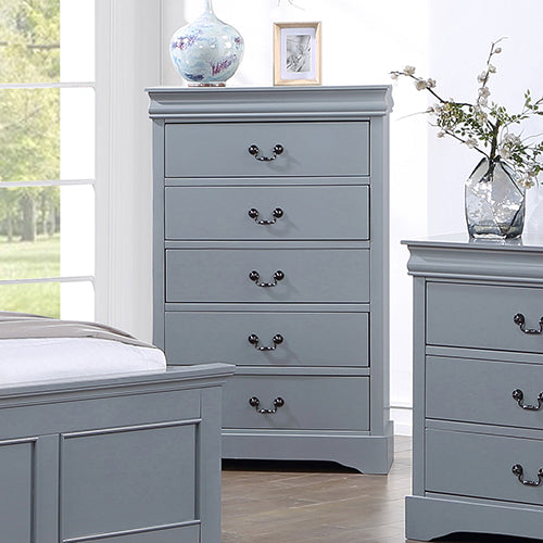 5-Piece Bedroom Suite | Solid Wood & MDF | King Size | Grey Colour | Bed, Bedside Table, Dresser & Tallboy