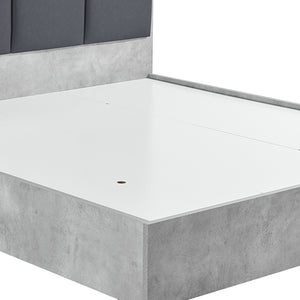 Queen Bed Frame | Fabric Upholstery | MDF | Cement Colour