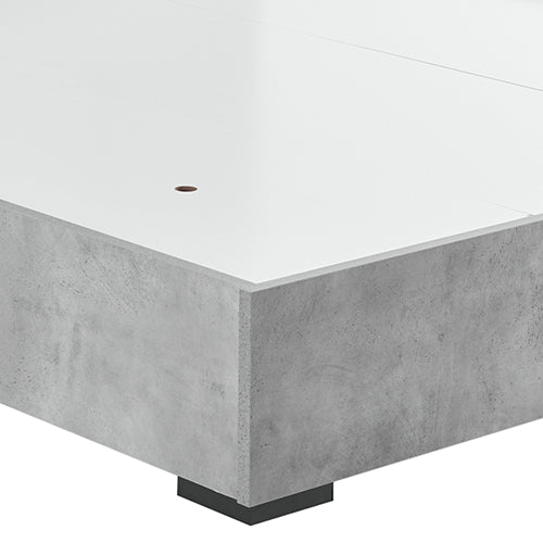 Queen Bed Frame | Fabric Upholstery | MDF | Cement Colour