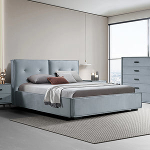 Estella Queen Bed Frame | Fabric Upholstery | KD Slat | Black