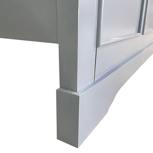 King Bed Frame | Solid Wood | Slats Support | Grey Colour