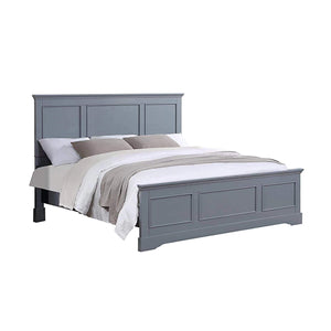 Queen Bed Frame | Solid Wood | Slats Support | Grey Colour