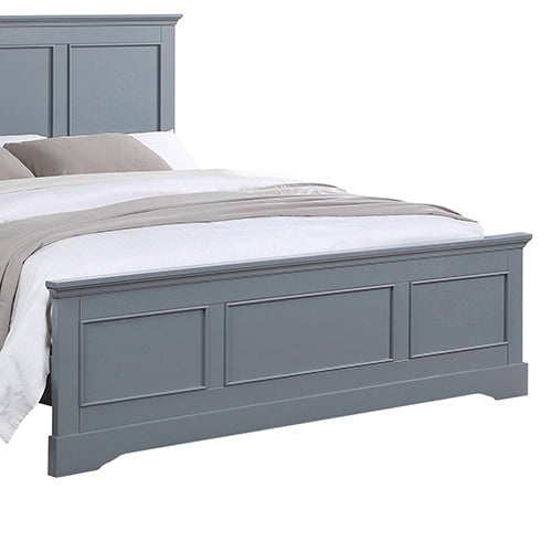 Queen Bed Frame | Solid Wood | Slats Support | Grey Colour