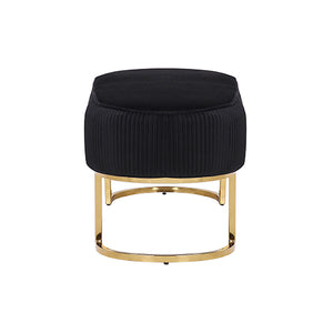 Noori Bench Chair | Black Velvet | Plush Upholstery | Elegant Design