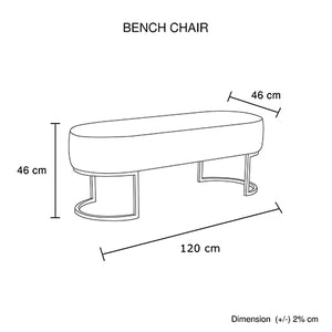 Noori Bench Chair | Black Velvet | Plush Upholstery | Elegant Design