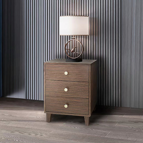 Bedside Table | MDF | 3 Drawers | Side Table | Nightstand | Brown Colour