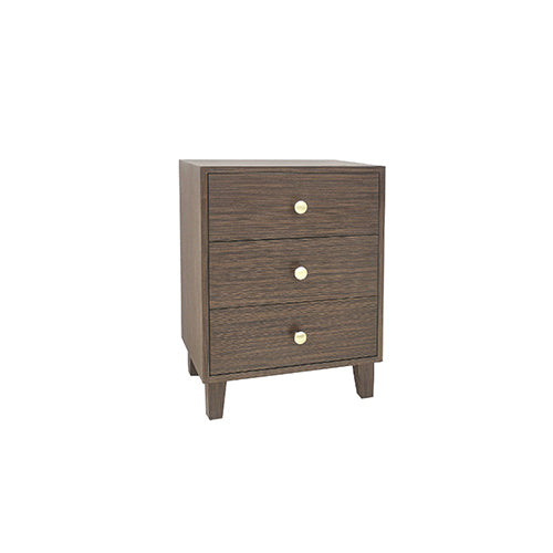 Bedside Table | MDF | 3 Drawers | Side Table | Nightstand | Brown Colour