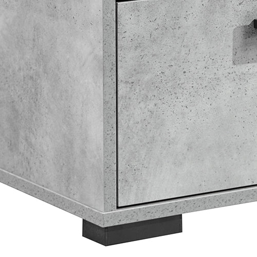 Bedside Table with 2 Storage Drawers | MDF | Black & Cement Combination | Nightstand