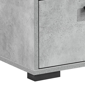Bedside Table with 2 Storage Drawers | MDF | Black & Cement Combination | Nightstand