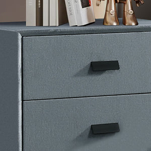 Estella Bedside Table | MDF Construction | Fabric Upholstery | Iron Feet