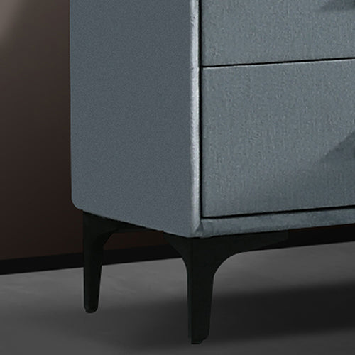 Estella Bedside Table | MDF Construction | Fabric Upholstery | Iron Feet