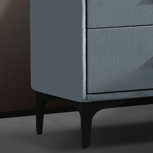 Estella Bedside Table | MDF Construction | Fabric Upholstery | Iron Feet