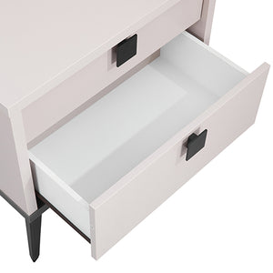 Bedside Table with 2 Storage Drawers | MDF | Champagne & Black Combination | Nightstand