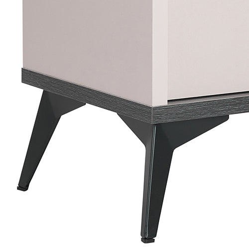 Bedside Table with 2 Storage Drawers | MDF | Champagne & Black Combination | Nightstand
