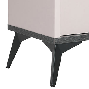 Bedside Table with 2 Storage Drawers | MDF | Champagne & Black Combination | Nightstand