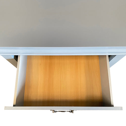 Bedside Table | Grey Colour | 2 Drawers | Night Stand | Solid Wood | Metal Handles