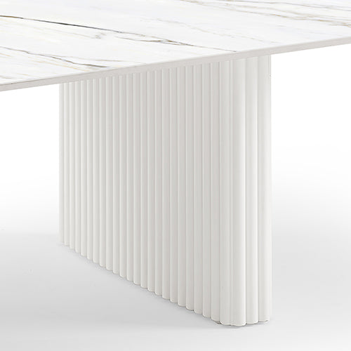 Coffee Table | Sintered Stone Top | MDF Base | Glossy White Finish