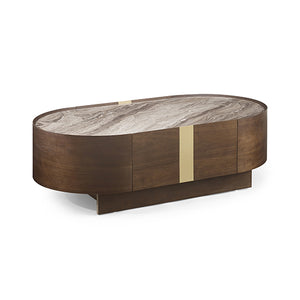 Coffee Table | MDF Board | Melamine Interior | Ample Storage | Dark Walnut Colour