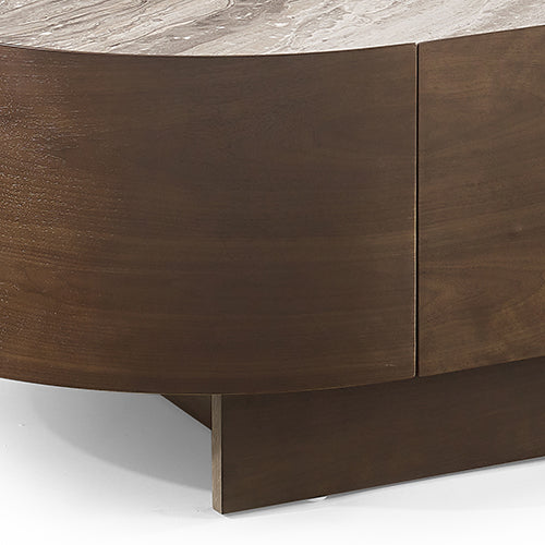 Coffee Table | MDF Board | Melamine Interior | Ample Storage | Dark Walnut Colour