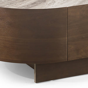 Coffee Table | MDF Board | Melamine Interior | Ample Storage | Dark Walnut Colour