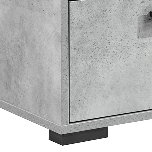 Tallboy with 5 Storage Drawers | MDF | Black & Cement Combination