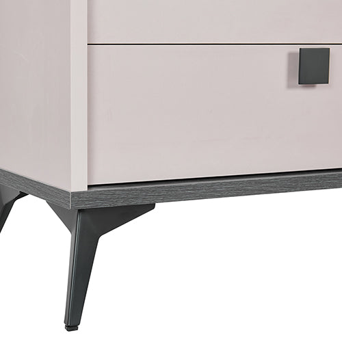 Dressing Chest with 6 Storage Drawers | MDF | Mirror | Champagne & Black Combination