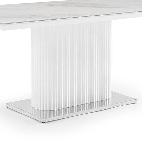 Dining Table | Ceramic Table Top | MDF Base | Stainless Steel Legs | Modern Kitchen Table