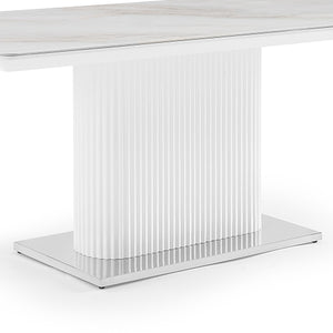 Dining Table | Ceramic Table Top | MDF Base | Stainless Steel Legs | Modern Kitchen Table