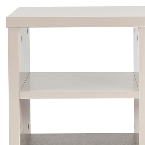 Lamp Table | 3 Open Storage Cabinets | MDF Build | Champagne Finish | Stylish Side Table