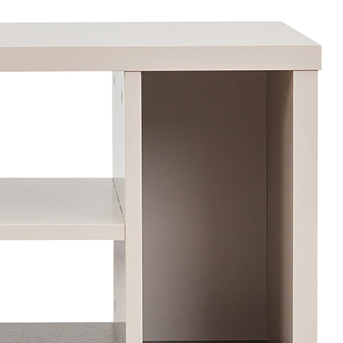 Lamp Table | 3 Open Storage Cabinets | MDF Build | Champagne Finish | Stylish Side Table