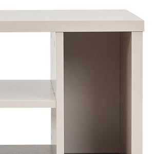 Lamp Table | 3 Open Storage Cabinets | MDF Build | Champagne Finish | Stylish Side Table