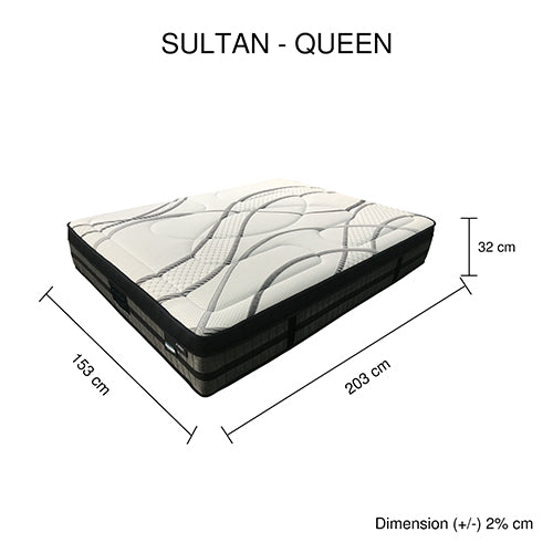 Queen Mattress | Pocket Coil Spring Foam | Firm Bed | 32cm Thickness